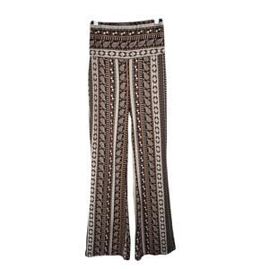 Shosho Brown Aztec Paisley Floral Stripe Flared T-Shirt Legging Pants Small